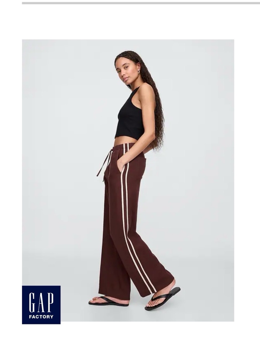 Gap linen straight leg ankle length pants